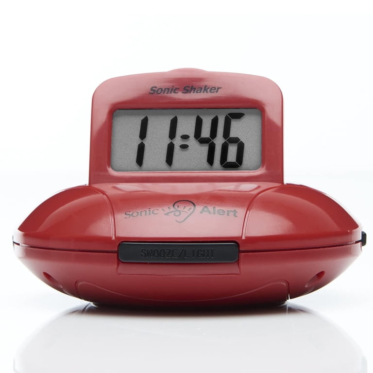 Sonic Alert, Sonic Shaker Portable Super Loud Alarm Clock, Red - Walmart.com
