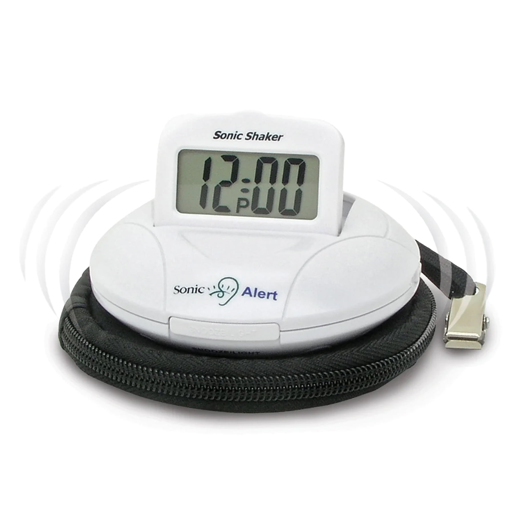 Sonic Alert Sonic Shaker Portable Super Loud Digital Alarm Clock for