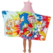 Franco Kids Sonic Amy Girls Bath Hooded Towel, Cotton 24" x 50"