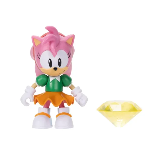 Sonic The Hedgehog Classic Amy 4" Action Figure with Yellow Chaos Emerald
