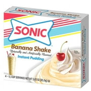 Sonic Banana Shake Instant Pudding Mix, 4 Servings, 3.03 oz Shelf-Stable Cardboard Box
