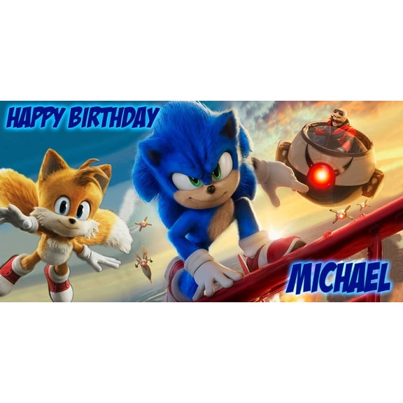 Sonic Birthday banner Personalized 6 X 3, Party Decor
