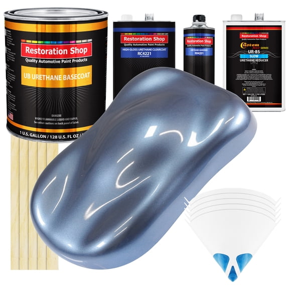Sonic Blue Metallic SLOW 1 Gallon Auto Car Paint Kit URETHANE BASECOAT Clearcoat