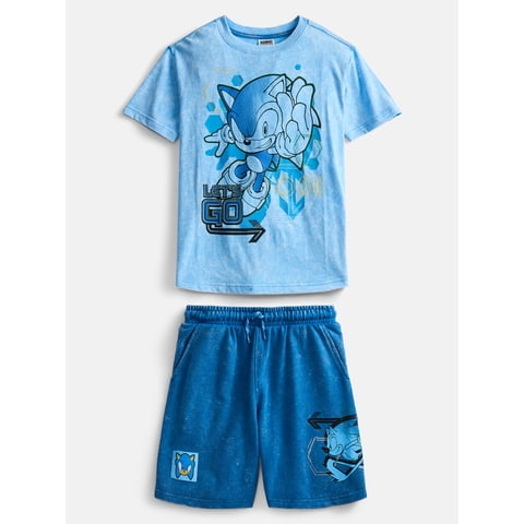 Sega Sonic the Hedgehog Boys Short Sleeve Graphic Tee and Short Set, 2 Piece, Sizes 4-16