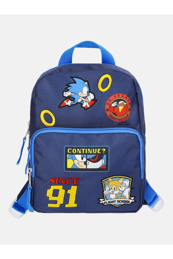 the Hedgehog Kids' 10" Patches Mini Backpack, Blue