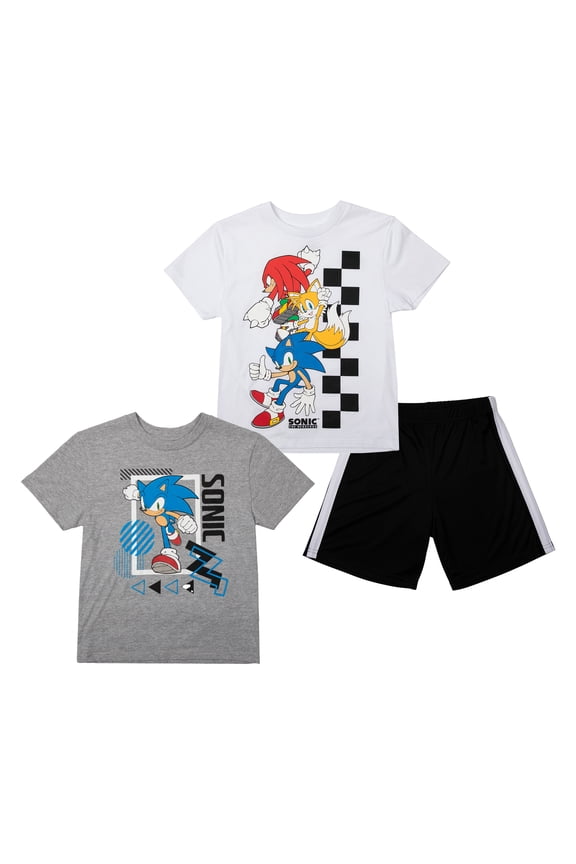 Sonic Boys 3-Pack Set - Includes Two Tees and Mesh Shorts-XL