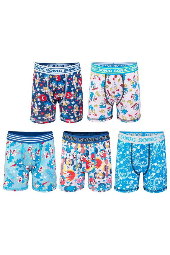 Boys Athletic Boxer Brief Character Underwear, 5-Pack, Sizes XS-M