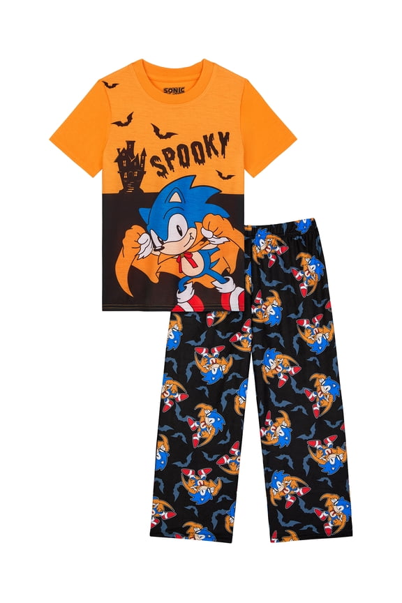 Boys Halloween Short Sleeve Sleep Top and Pants Pajama Set, 2-Piece, Sizes 4-12