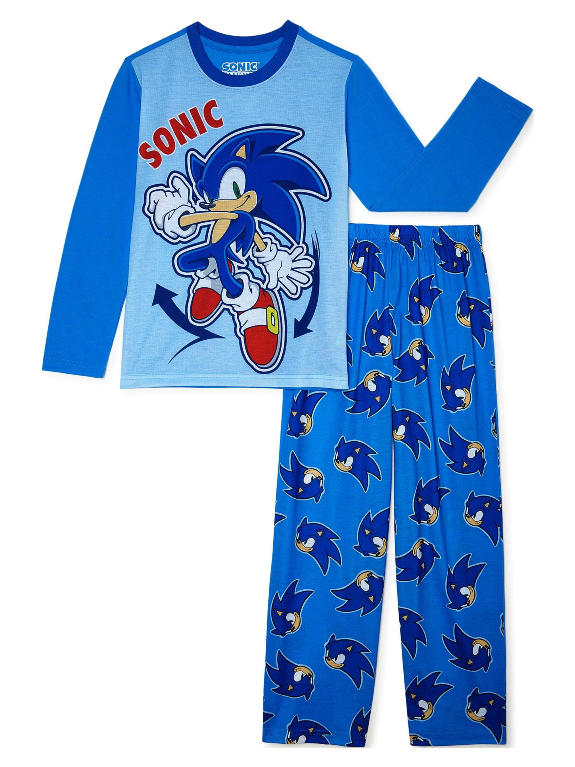 Sonic Boys Long Sleeve Top & Long Pants 2-Piece Pajama Set, Sizes 4-12 ...