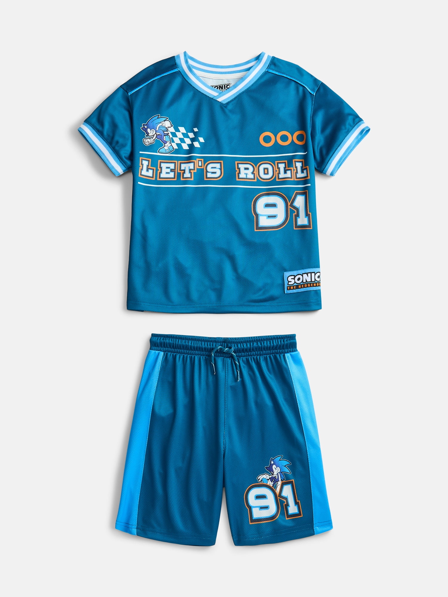 Sonic the Hedgehog Boys Graphic Soccer Jersey and Shorts Set, 2-Piece, Sizes 4-16