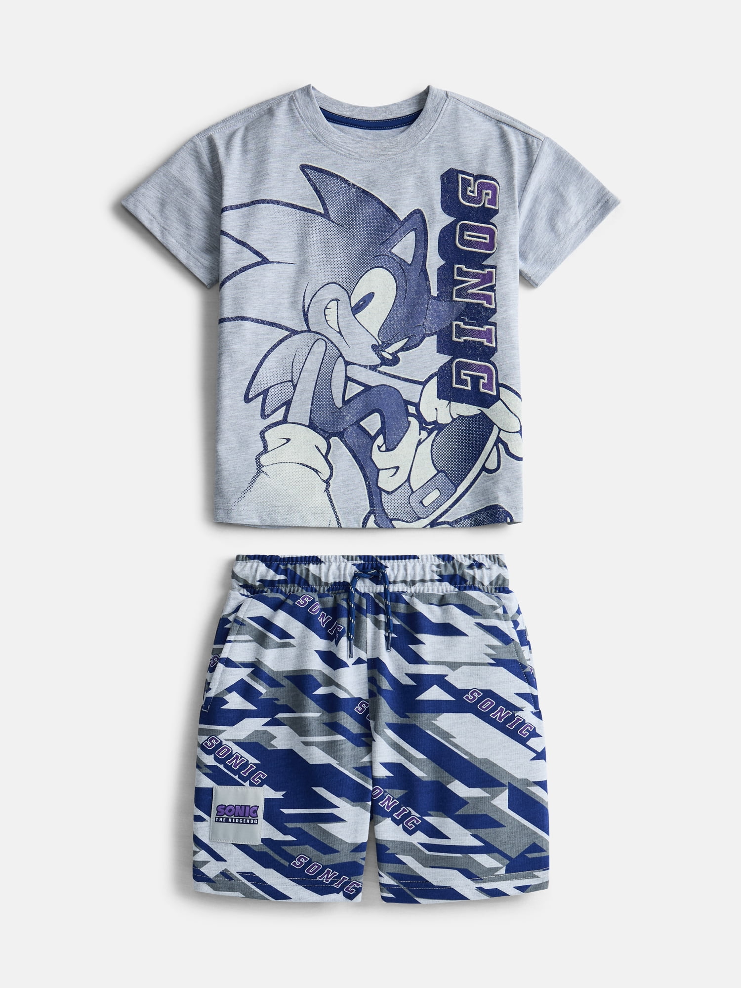 Sonic the Hedgehog Boys Graphic Tee with Short Sleeves and Shorts Set, 2 Piece, Sizes 4-16