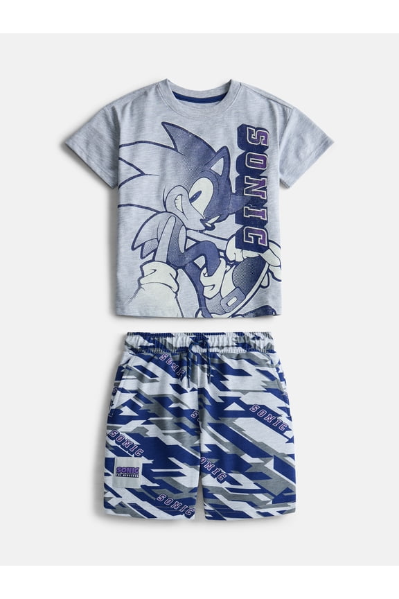 Boys Graphic Tee with Short Sleeves and Shorts Set, 2 Piece, Sizes 4-16