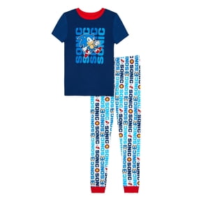 Sonic Boys Short Sleeve Sleep Top and Pants Set, 2-Piece, Sizes 4-10