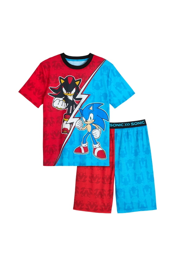 Boys Short Sleeve Sleep Top and Shorts Pajama Set, 2-Piece, Sizes 4-12