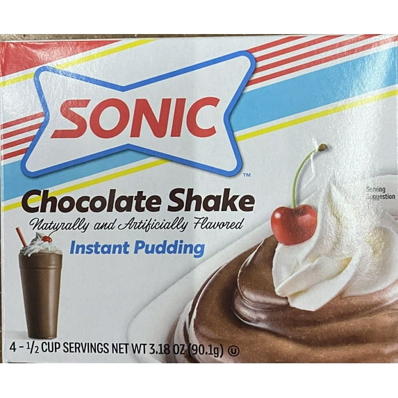 Sonic CHOCOLATE SHAKE Dessert Instant Pudding Mix 3.18 oz Box