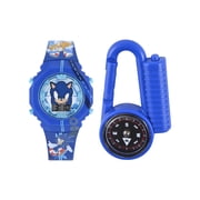 SEGA Sonic the Hedgehog Unisex Child Blue LCD Watch and Compass Set, SNC40125MWM