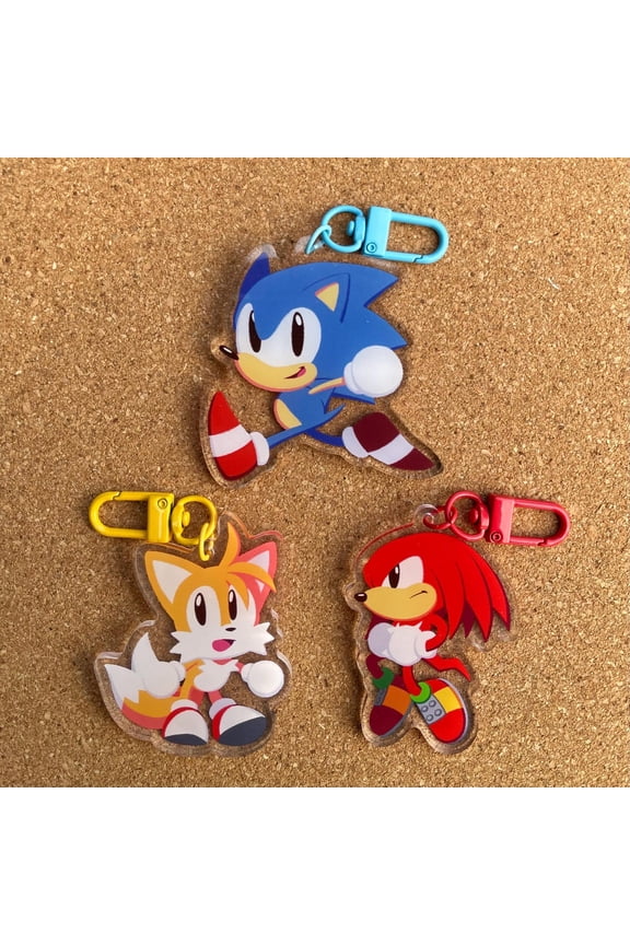 Sonic Charm: Sonic Tails Knuckles Trio (1 keychain)