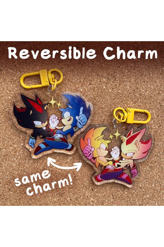 Sonic Charm: Super Sonic & Shadow (1 keychain)