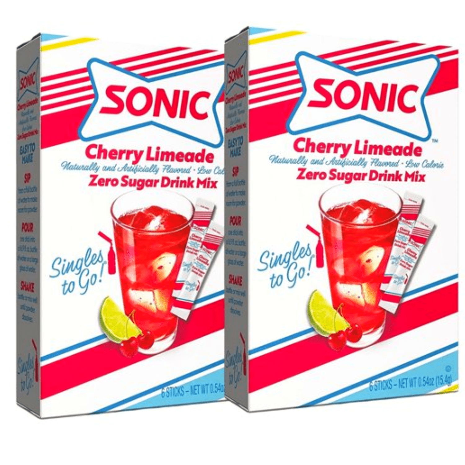 Sonic Cherry Limeade Singles to Go Powdered Drink Mix, 12 Total