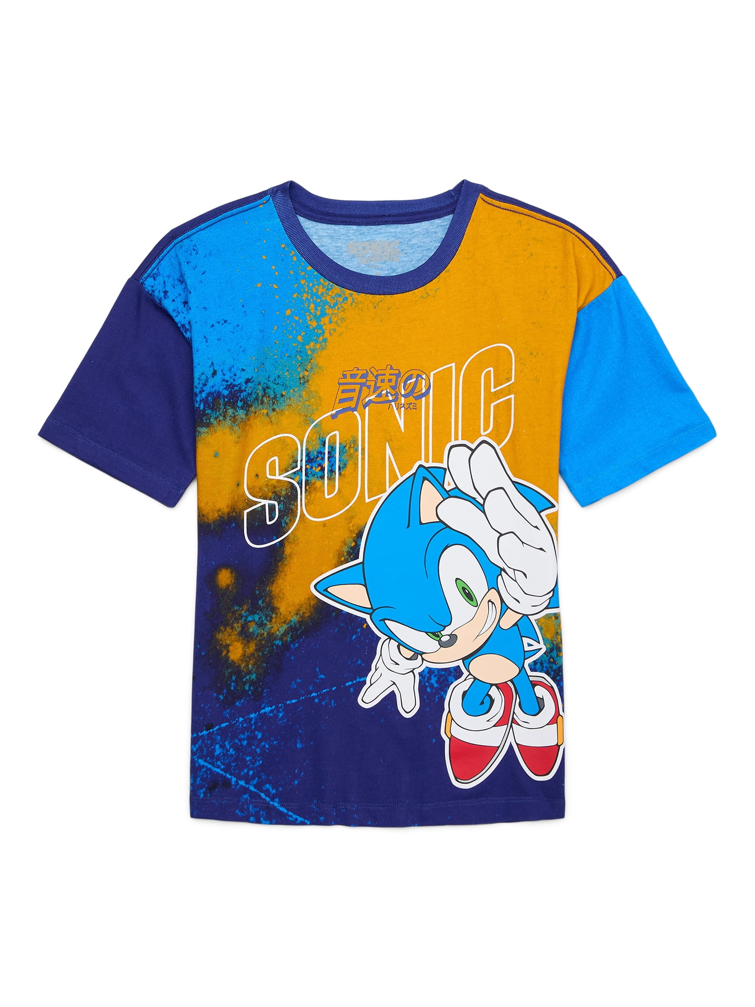 Sonic the Hedgehog Boy's Color Block Graphic Tee, Sizes XS-XXL