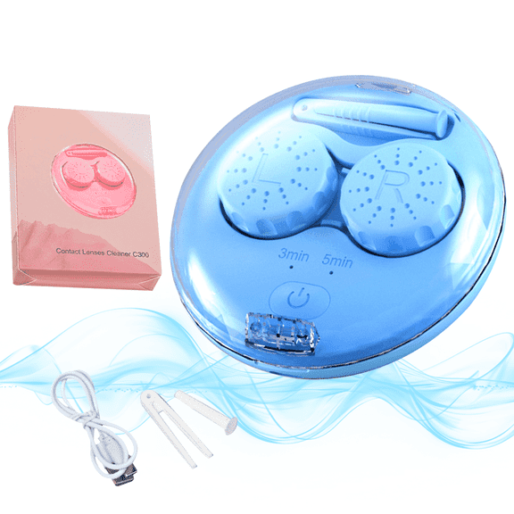 Sonic Contact Lens Cleaner: Cordless, Timable and Suitable Contact Lens Case for Contact Lenses, Colored Lenses. 80g