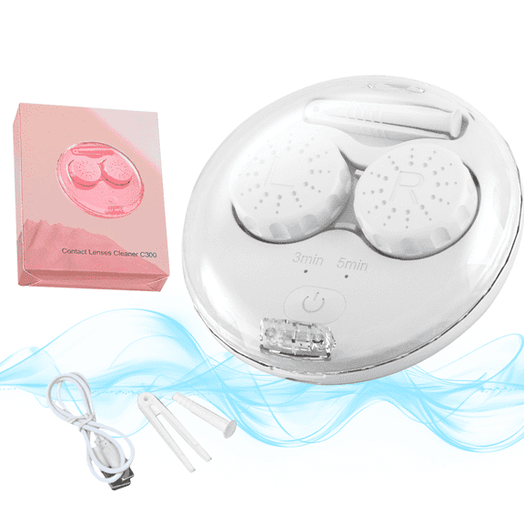 Sonic Contact Lens Cleaner: Cordless, Timable and Suitable Contact Lens Case for Contact Lenses, Colored Lenses. 80g