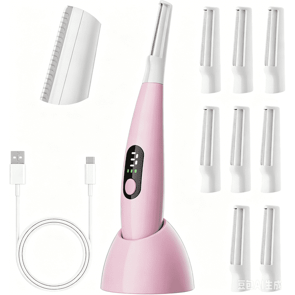 Sonic Dermaplane Razor for Women Face,Women’S Facial Exfoliation & Peach Fuzz Hair Removal System,smoother-looking skin–3 Speeds–8 Dermaplaning Blades–Rechargeable,Sonic Dermaplaning Tool