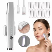 Sonic Dermaplaning Tool for Women, USB Rechargeable, 3 Speeds, LED Light, Magnetic Bracket, 16 Refill Blades, Facial Peach Fuzz Remover