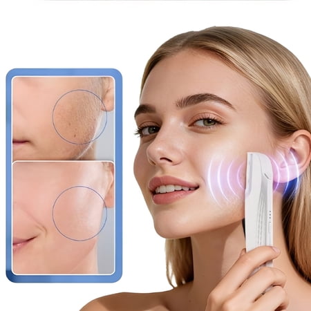 Sonic Dermaplaning Razor with LED light, Women's Facial Hair Remover, Facial Fuzz Remover, 6 Replacement Heads & 3 Speeds