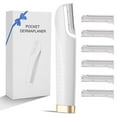thumbnail image 1 of Sonic Dermaplaning Tool for Face, Rechargeable Sonic Dermaplane Razor with 6 Refill Blades, Three-Speed Facial Hair & Peach Fuzz Remover for Women (White), 1 of 10