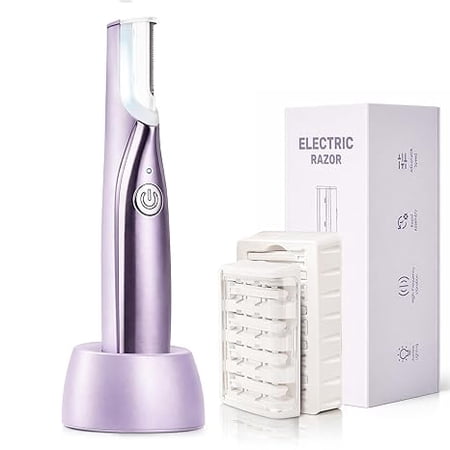 Sonic Dermaplaning Tool for Women, Rechargeable Dermaplane Razor for Peach Fuzz & Facial Hair,djustable Sonic Technology, Peach Fuzz & Exfoliation Removal, LED Light, 3 Speeds, 14 Refill Blades