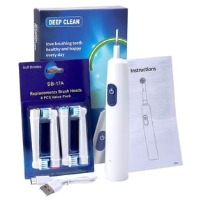 Sonic Electric Toothbrush, with 4 Replacement Rotating Brush Heads, IP67 Waterproof, 3 Vibration 5 Care Modes, 2min Smart Timer for All Teeth Type, Type-C Charging, Black