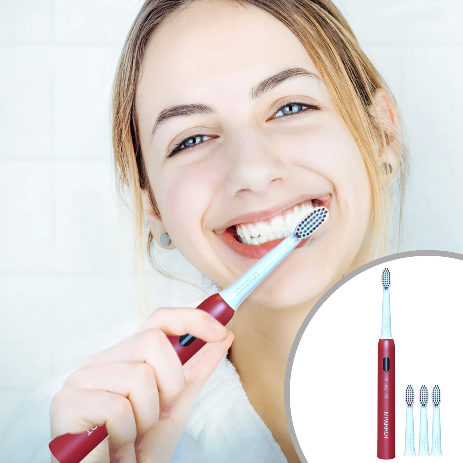 Sonic Electric Toothbrush for Adults and Kids High Power Rechargeable Toothbrushes with 4 Brush