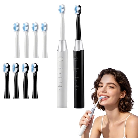 Sonic Electric Toothbrush for Adults, 5 Cleaning Modes, 60-Day Battery, 3-4H Fast Charging, IPX7 Waterproof, Quiet <72dB, 2-Min Smart Timer