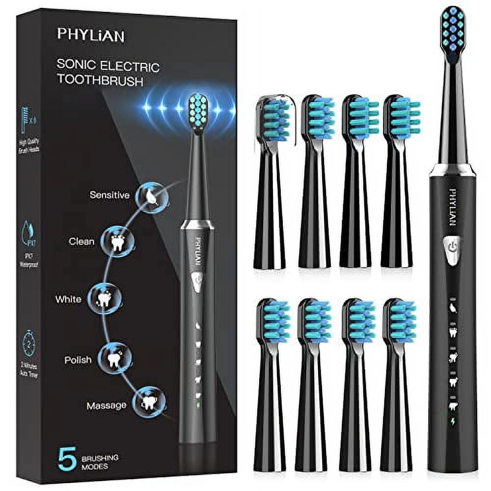 Sonic Electric Toothbrush for Adults, PHYLIAN High Power Rechargeable