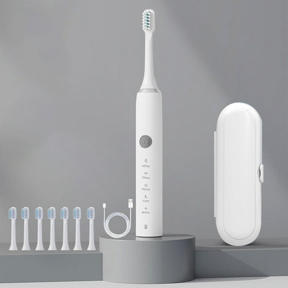 Sonic Electric Toothbrush for Adults, Rechargeable Ultrasonic Electric Toothbrush with 8 Brush Heads, Travel Case, Charging Base
