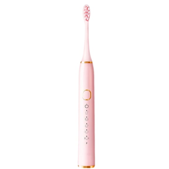 Sonic Electric Toothbrush for Adults with 5 Brush Heads, 5 Modes, 30 Days Runtime & Quick Charge, IPX8 Waterproof, Pink
