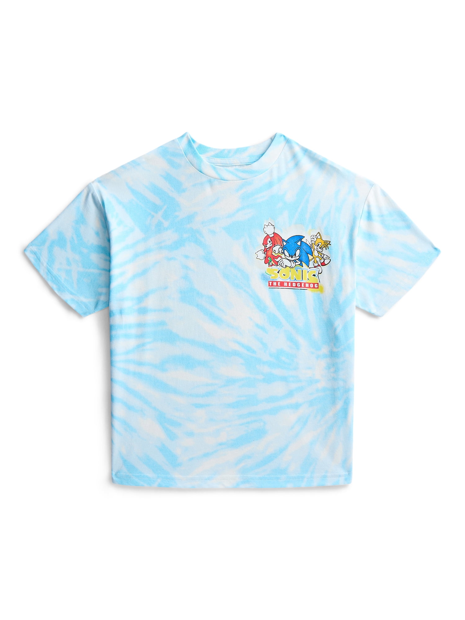 Sonic the Hedgehog Boys Faux Wash Graphic Tee with Short Sleeves, Sizes XS-2XL