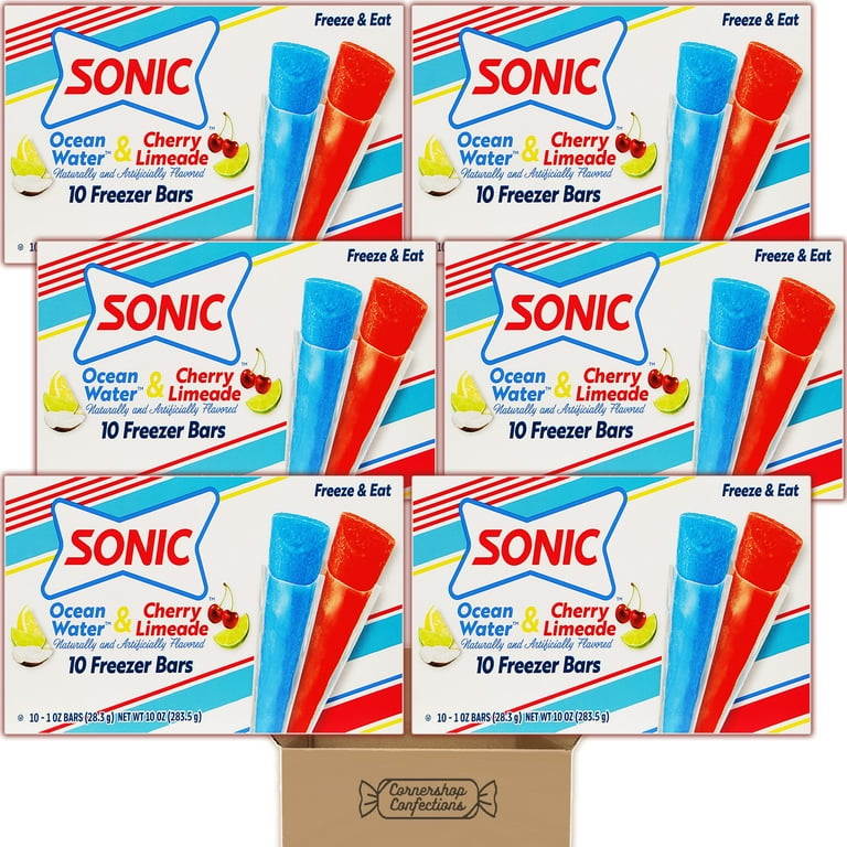 Sonic Freezer Pops 60 Count Bulk Pack, Ocean Water and Cherry