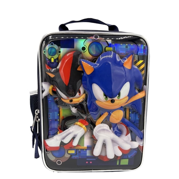 Sonic the Hedgehog Game On Reusable Insulated Lunch Bag with Front Pocket