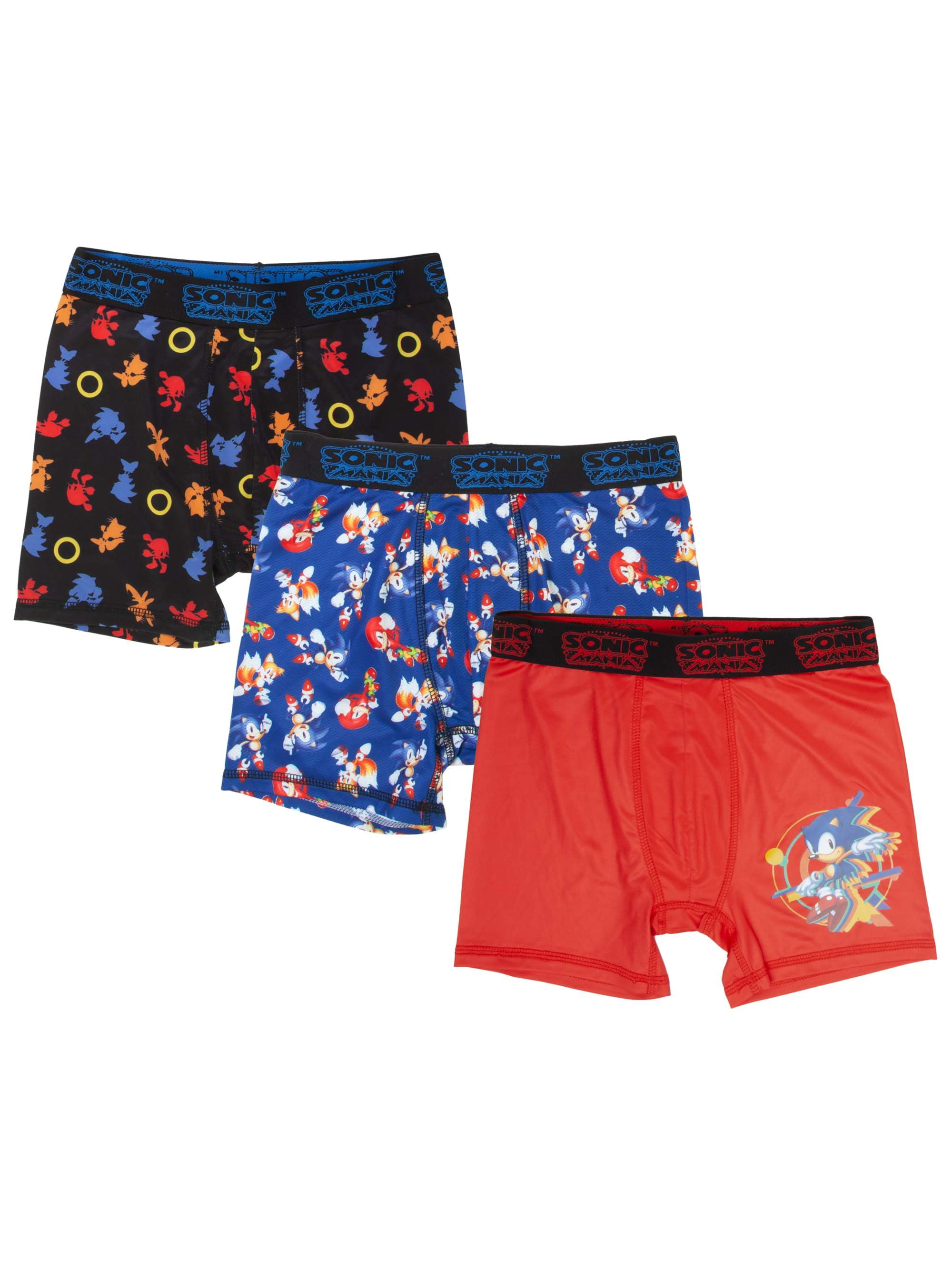 Sonic Hedgehog Boys Underwear, 3 Pack Boxer Brief (Little Boys