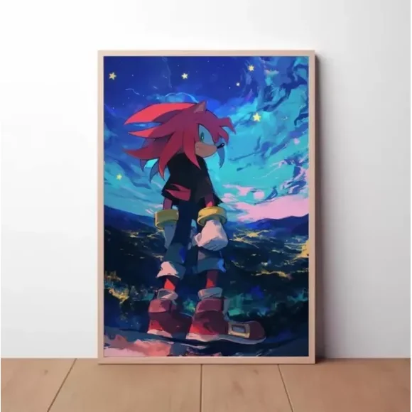 Sonic The Hedgehog Poster, Knuckles Poster, Shadow Gaming Poster 2 NO FRAMED POSTER, Home Decor, Vintage Art Print, Haging Poster, Cute Birthday Gift, Wall Art