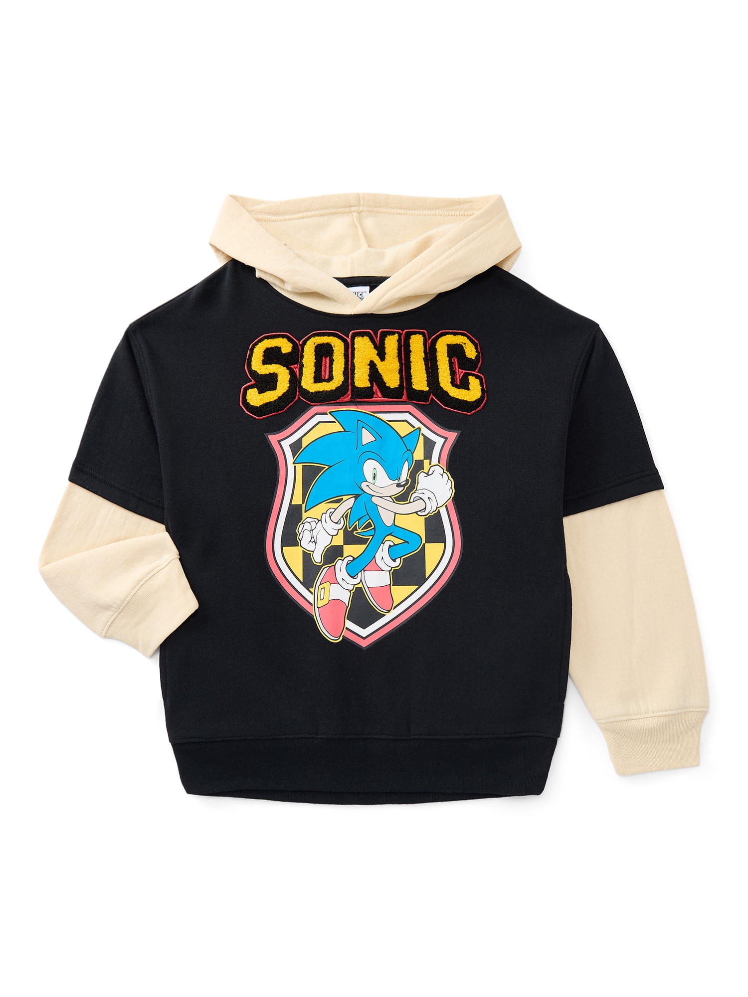 Sonic the Hedgehog Boys Twofer Hoodie with Long Sleeves, Sizes 4-18