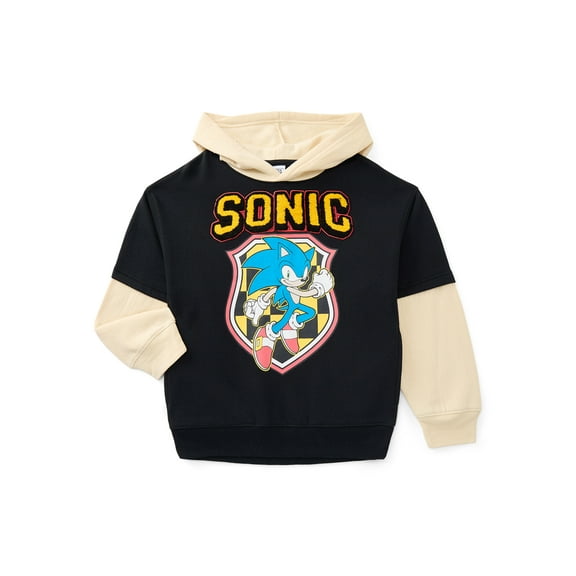 Sonic the Hedgehog Boys Twofer Hoodie with Long Sleeves, Sizes 4-18
