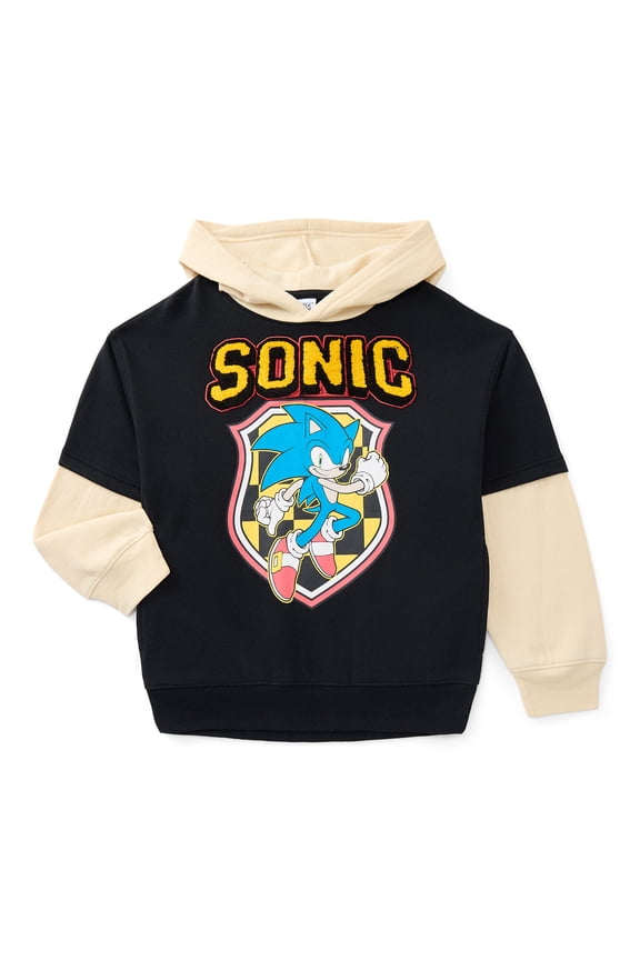 Boys Twofer Hoodie with Long Sleeves, Sizes 4-18