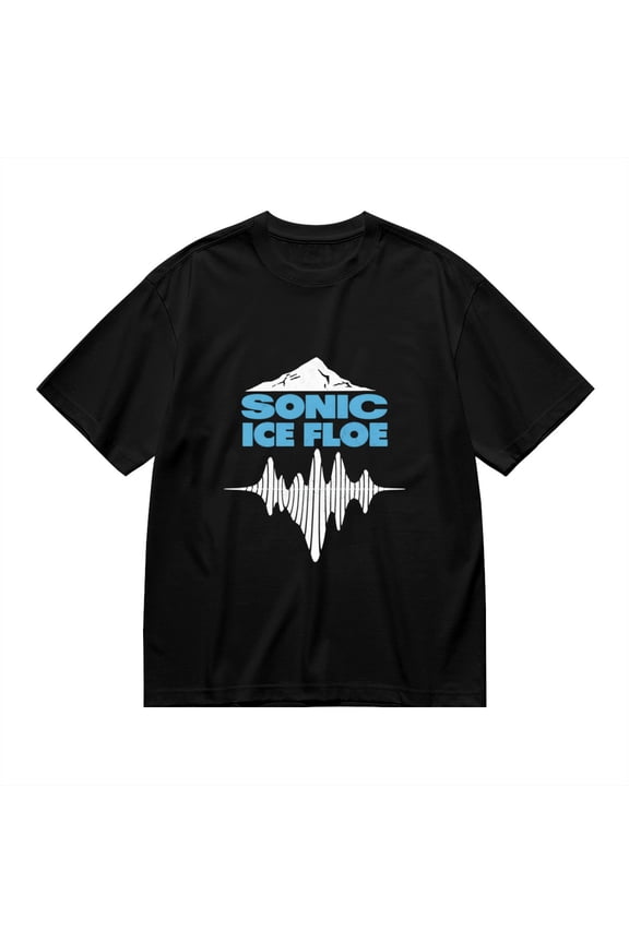 Sonic Ice Floe,ice Mountain With Sound Wave Print, T Shirt for Men, Vintage Graphic Tees Men, 23686728,S