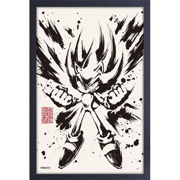 Sonic - Inked Super Sonic Wall Framed