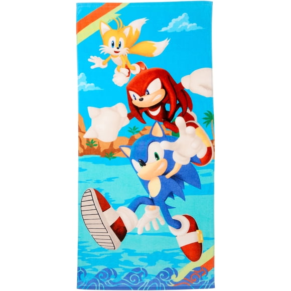 Sonic Kids Cotton Beach Towel, 28" X 58", Sega