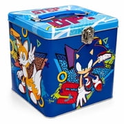 Sonic Metal Storage Tin with Handle & Latch, 5.75 in, Blue