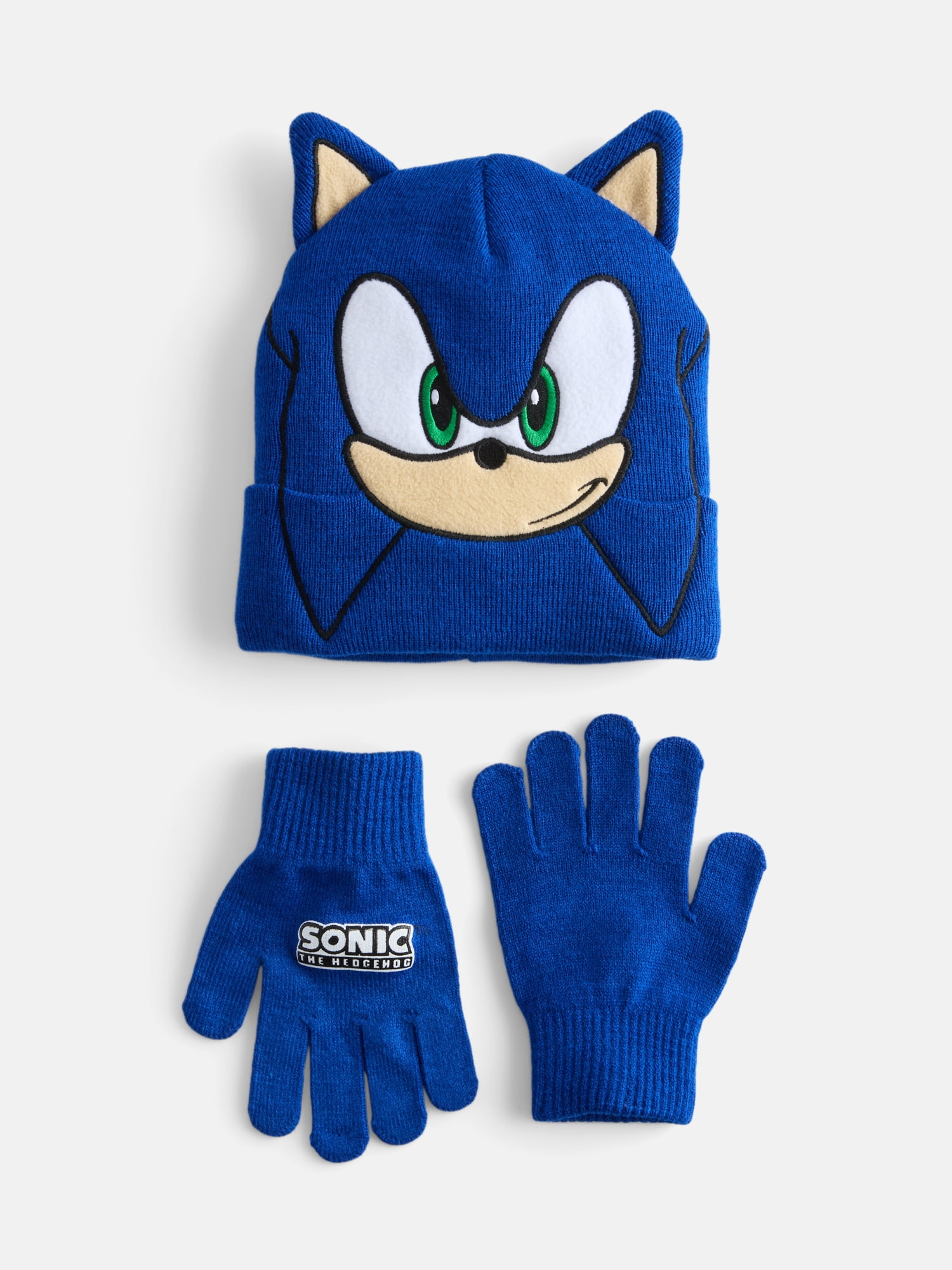 Sonic the Hedgehog Boys Ribbed Knit Beanie and Gloves Set, 2 Piece, One Size
